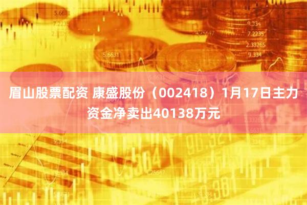 眉山股票配资 康盛股份（002418）1月17日主力资金净卖出40138万元