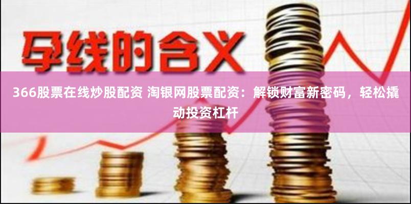 366股票在线炒股配资 淘银网股票配资：解锁财富新密码，轻松撬动投资杠杆