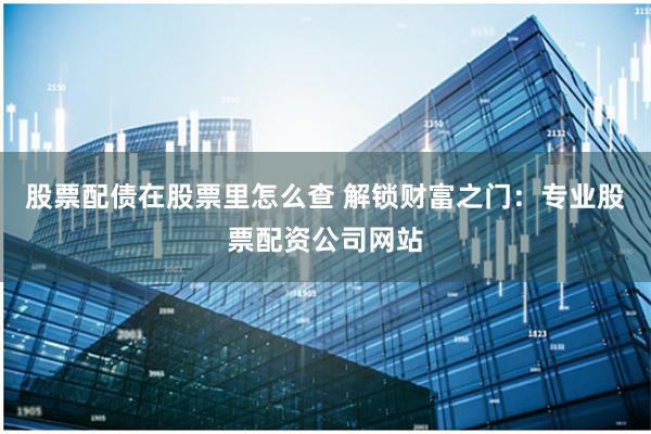 股票配债在股票里怎么查 解锁财富之门：专业股票配资公司网站